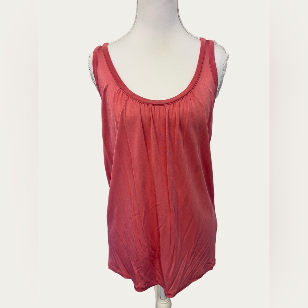 Ted Baker London Vibrant Coral Viscose Silky Racerback Tank Top‎ Size 4